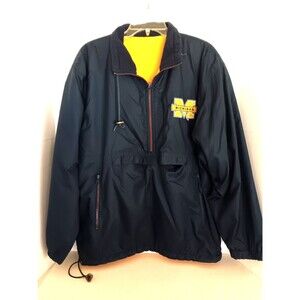 Michigan Wolverines Maise & Blue Half Zip Reversible Jacket Men's S or Women's L